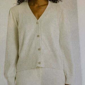 Nordstrom -Ivory Faux Pearl Button down Cardigan.